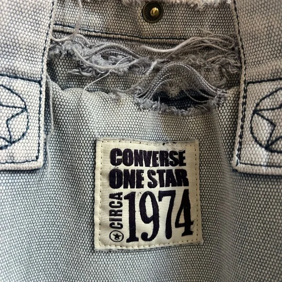 Converse One Star 1974 Light Gray Denim Purse - Picture 6 of 16